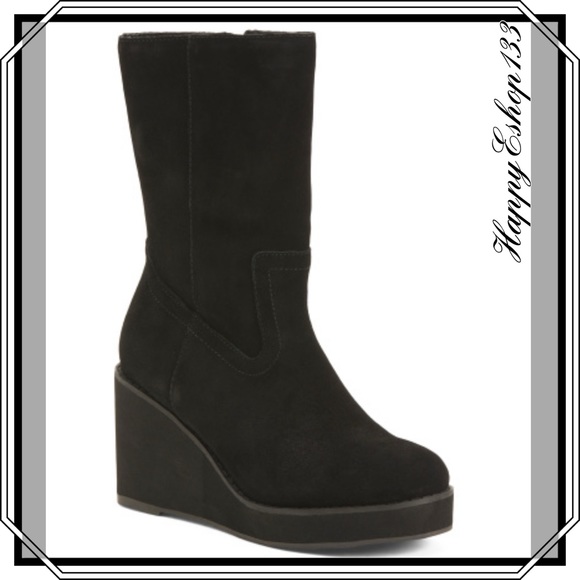 Coconuts by Matisse Shoes Coconuts Suede Wedge Booties Black Poshmark